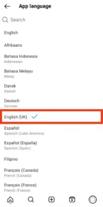 تغییرزبان اینستاگرام به فارسی